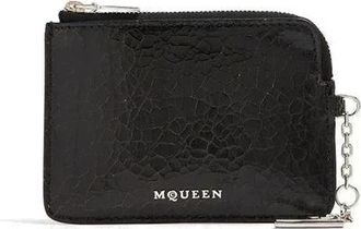 Alexander McQueen Mini Rechthoekige Clutch met Dwarsbalk - Heren - Portefeuilles - Zwart - ONE Size - Leer - Accessoires