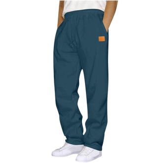 Generic RLEHJN Mens Jogging Bottoms Straight Leg Fleece Lined Joggers Sweatpants Elasticated Waist Trousers Solid Color Tracksuit Bottoms Sweat Track Pants Ac