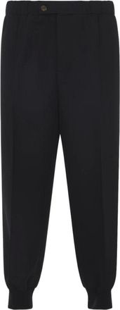 Lanvin Broeken, Heren, Zwart, L, Wol, Virgin Wool Track Pants