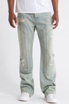 Purple P026 Double Carpenter Bootcut Jeans in Mid Indigo at Nordstrom, Size 30