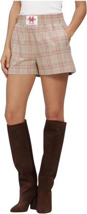 ALIX The Label Sportieve geruite geweven shorts - Dames - Bermuda - Beige - M - Korte Broeken