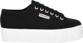 Superga Dames 2790 Logo Sneakers (Zwart)