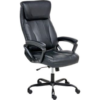 Beliani Beliani - Silla Ejecutiva De Oficina Asiento Inclinable Acolchado Grueso Piel Sint&eacute;tica Negra Proud