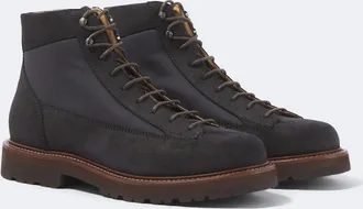 Brunello Cucinelli Suede-trimmed lace-up boots