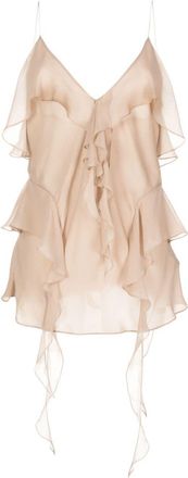 Khaite draped silk top - women - Silk - 6 - Brown