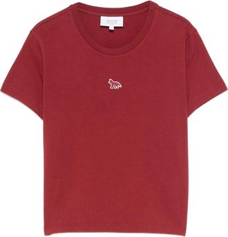 Maison Kitsuné fox-embroidered cotton t-shirt - women - Cotton - S