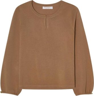 Busnel Esme Top - Dames - Blouses & Shirts - Bruin - Maat: S Wol