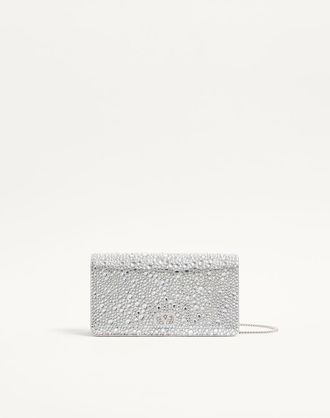 Valentino Garavani Mini Borsa A Tracolla VLogo Signature Con Ricamo Sparkling Donna CRYSTAL UNI