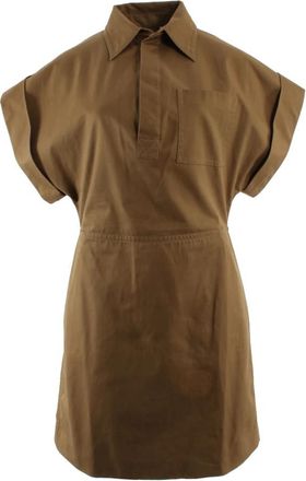 Bottega Veneta Shirt Kleedjes - Dames - Shirt Kleedjes - Bruin - XS - Katoen - Kleedjes