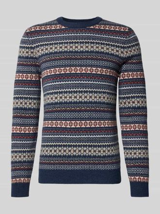 Mc Neal Strickpullover aus Woll-Mix mit Rundhalsausschnitt in Dunkelblau, Gr&ouml;&szlig;e XL