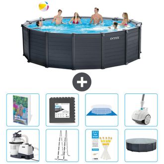 Intex Piscina Graphite Panel Redonda - 478x124 Cm - 9-piezas S610