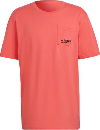 adidas Mens adidas originals Back Butterfly Printing Casual Sports Short Sleeve Swirl Fluorescent Red T-Shirt HF4796