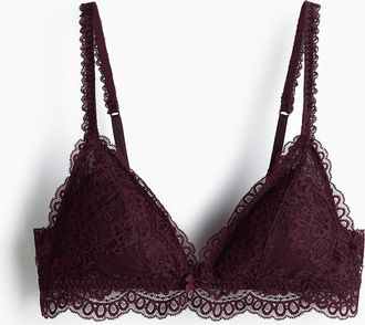 H&M Wattierter Soft-BH mit Spitze - Red