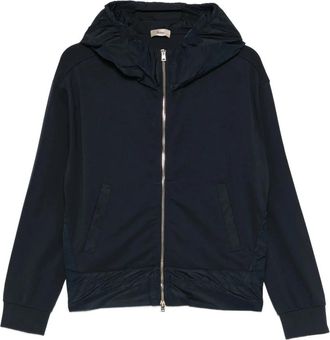 Herno Hooded Zip Jacket - Dames - Vesten met rits - Blauw - M - Polyester - Hoodies & sweatvesten