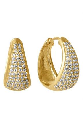 Dean Davidson Margaux Pav&eacute; Hoop Earrings in White Topaz/Gold at Nordstrom