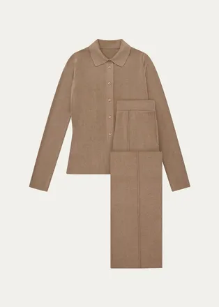 Olivia Von Halle Dree Knit Silk-Cashmere Pajama Set