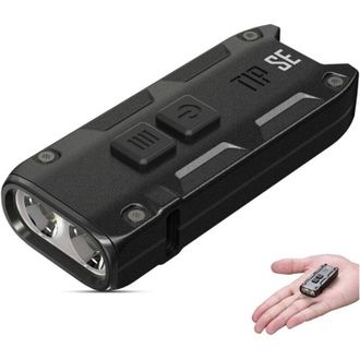 OEM Mini-taschenlampe - 700 Lumen Led - Wiederaufladbar &Uuml;ber Usb C - Schl&uuml;sselanh&auml;nger-taschenlampe - Wasserdicht Ip54 Mit 4 Modi ([schwarz]) - Crezuo