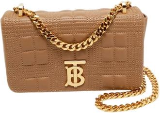Burberry Pre-owned Mini Bags, female, Beige, Size: ONE SIZE Pre-owned Leather Shoulder Bag