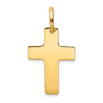 Diamond2Deal 14k Yellow Gold Polished Cross Charm