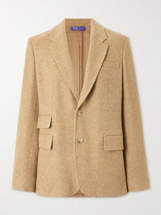 Ralph Lauren Collection Blazer In Tweed Di Misto Lana E Cashmere Eli - Marrone