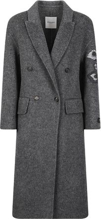 Ermanno Scervino Dubbele-knoop Jas - Dames - Mantel - Grijs - XS - Leer - Jassen