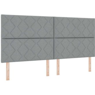 vidaXL Cabecero Con Luces De Tiras Led Gris Claro 200 Cm Tela Vidaxl