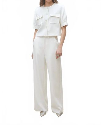 Suncoo Jewel Wide Leg Flowing Pant In White