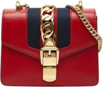 Gucci Pre-owned Cross Body Bags, female, Red, Size: ONE SIZE Pre-owned Vintage Canvas Cross Body Bag