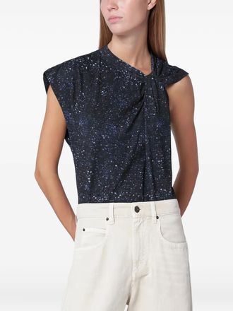 Isabel Marant Gedraaid T-shirt - Blauw