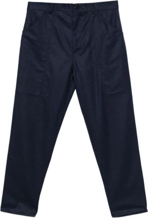 Brunello Cucinelli Virgin Wool Rechte Broek - Heren - Straight fit broeken - Blauw - XL - Broeken