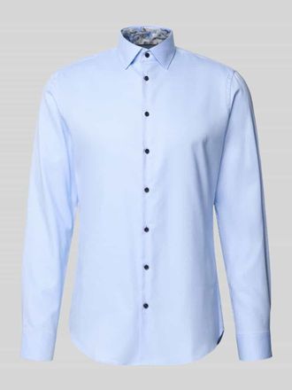 Jake*s Slim Fit Business Hemd aus Baumwolle mit Kentkragen in Bleu, Gr&ouml;&szlig;e 41/42
