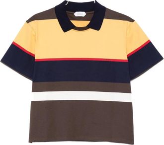 Versace Polo shirt van katoen met logo-borduursel - Dames - Polos - Veelkleurig - S - Katoen - Tops