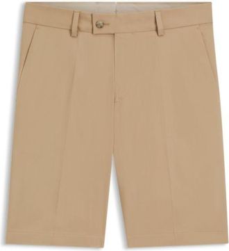 BOSS Tapered-fit shorts in cotton, silk and stretch