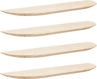 Deco Wood Pack 4 estanterías redondeadas de madera flotantes natural 140x3,2cm