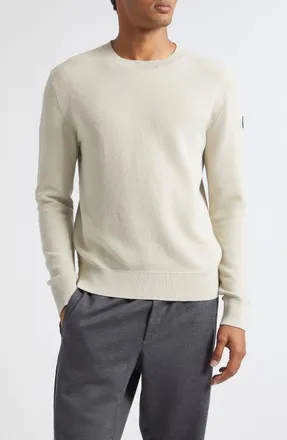 Moncler Cotton Crewneck Sweater in Cornstalk at Nordstrom, Size Xx-Large