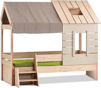 Muemue Cama Infantil Casita Aglomerado Gris 90x200cm