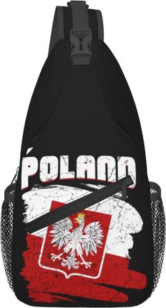 Generic Polish Flag Poland Polska Eagle Crossbody Bag With Zipper Sling Bag Anti Theft Daypack For Men Runner Camping