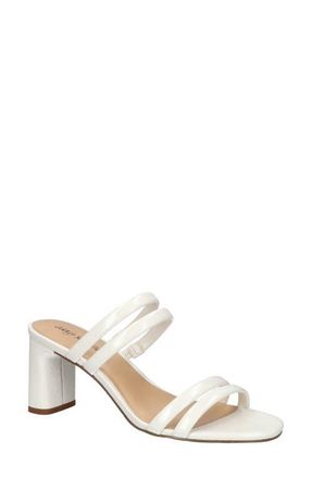 Easy Street Jemma Slide Sandal in White Crinkled Patent at Nordstrom, Size 9.5