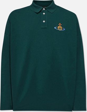 Vivienne Westwood Mens Mens Vivienne Westwood Green Oversized Piqu&eacute; Polo Shirt - Size: 36