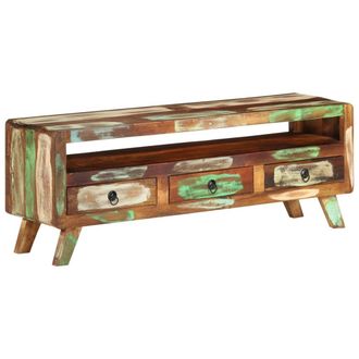 vidaXL Vidaxl - Mueble De Tv Madera Maciza Reciclada Multicolor 110x30x40 Cm