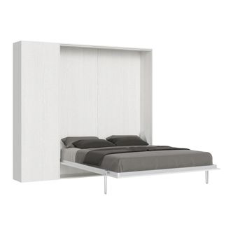 Itamoby Cama doble kentaro de fresno blanco con columna izquierda-derecha