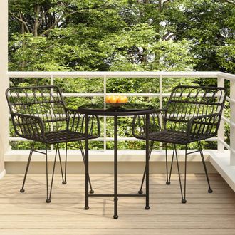 vidaXL Furniture Limited - Juego De Comedor De Jard&iacute;n 3 Piezas Rat&aacute;n