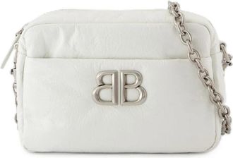 Balenciaga Witte Leren Schoudertas voor Camera - Dames - Schoudertassen - Wit - ONE Size - Leer - Tassen