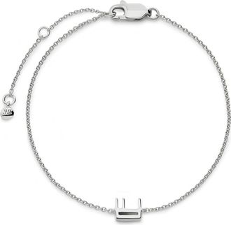 Monica Vinader Initial Pendant Bracelet in Sterling Silver E at Nordstrom