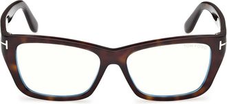 Tom Ford 54mm Butterfly Optical Glasses in Shiny Classic Dark Havana at Nordstrom