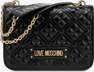 Love Moschino Borsa a spalla trapuntata con logo - Nero