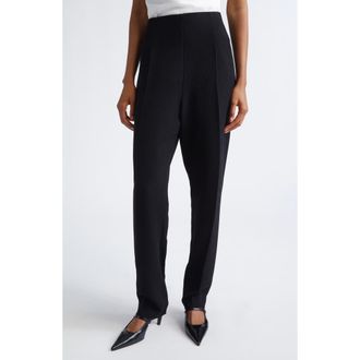 Emporio Armani Straight Leg Pants in Solid Black at Nordstrom, Size 10 Us
