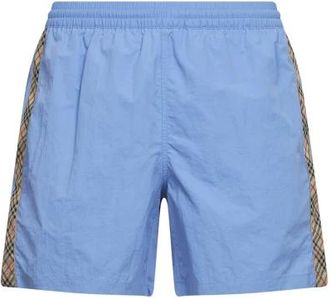 Burberry Check Trim Zwemshorts - Heren - Strandmode - Blauw - XS - Polyester - Badmode