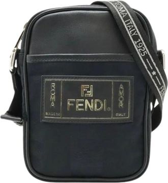 Fendi Borsa a tracolla in nylon e pelle Pequin Pre-owned - - Pre-owned - Donna - Nero - ONE SIZE