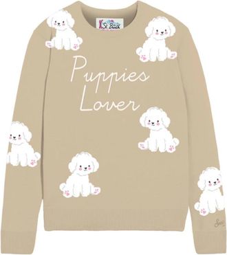 MC2 Saint Barth New Queen Sweatshirt - Dames - Ronde hals truien - Beige - XS - Truien & Vesten